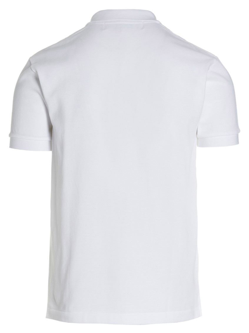 White Embroidered Logo Polo