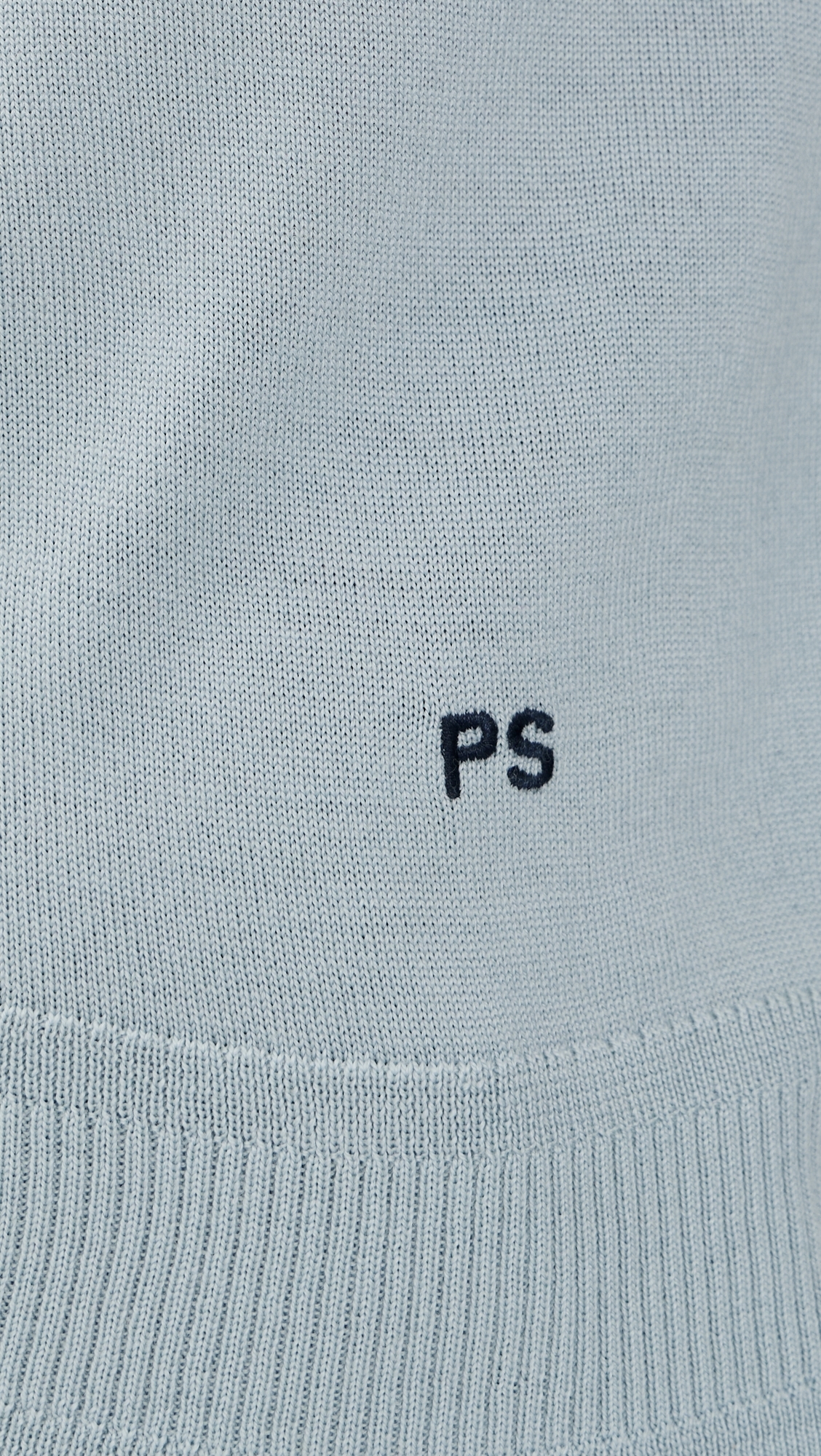 Short Sleeve Sweater Polo Light Blue