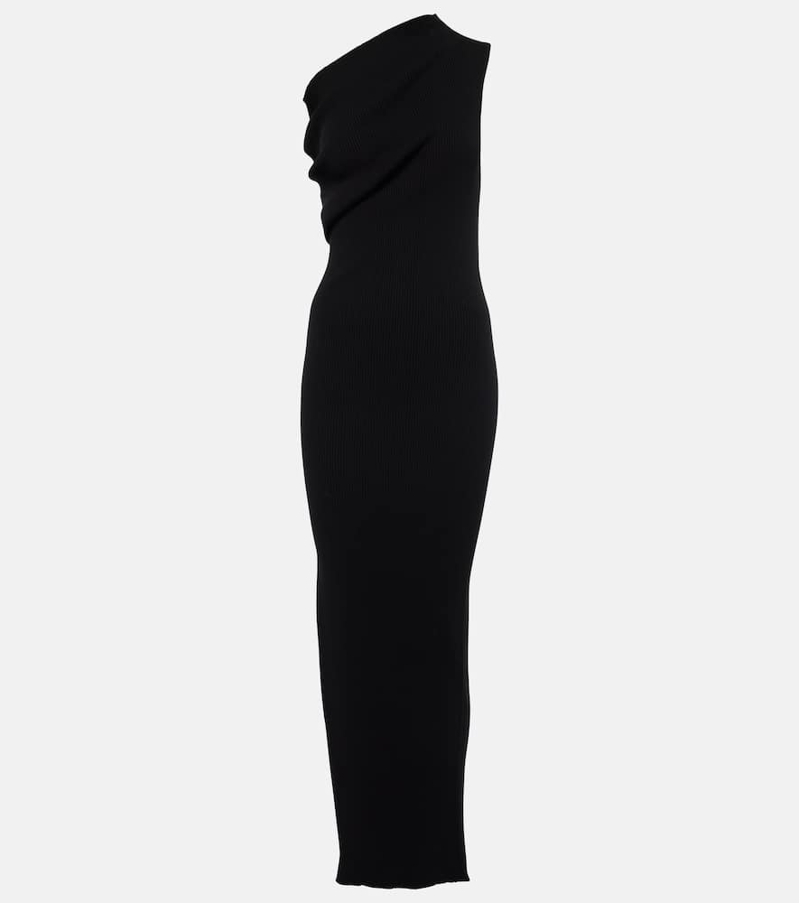 One-shoulder jersey maxi dress