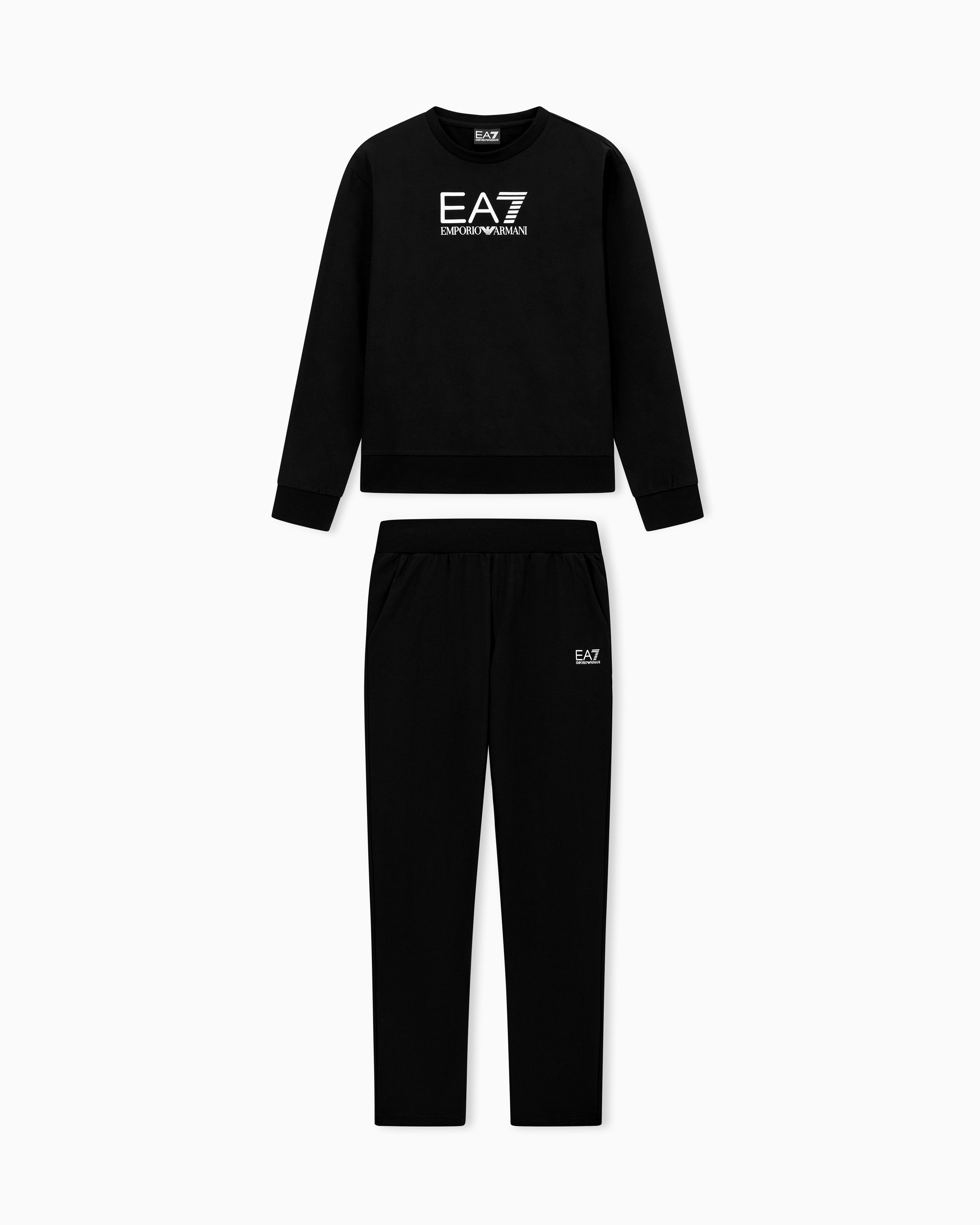 Stretch cotton crewneck logo Tracksuit