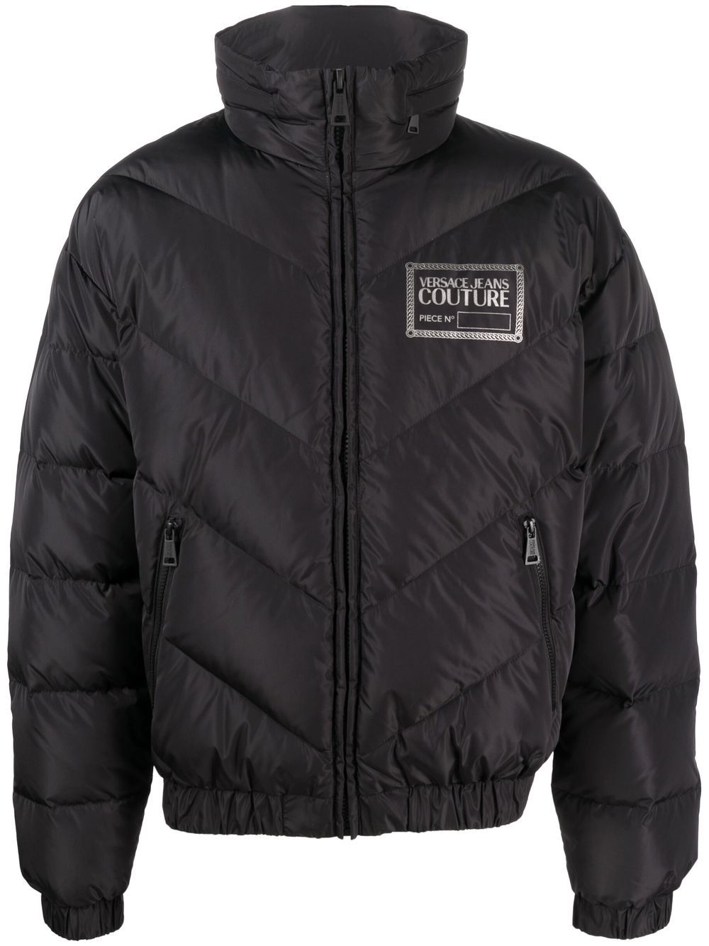 Chest logo-print padded jacket - Black