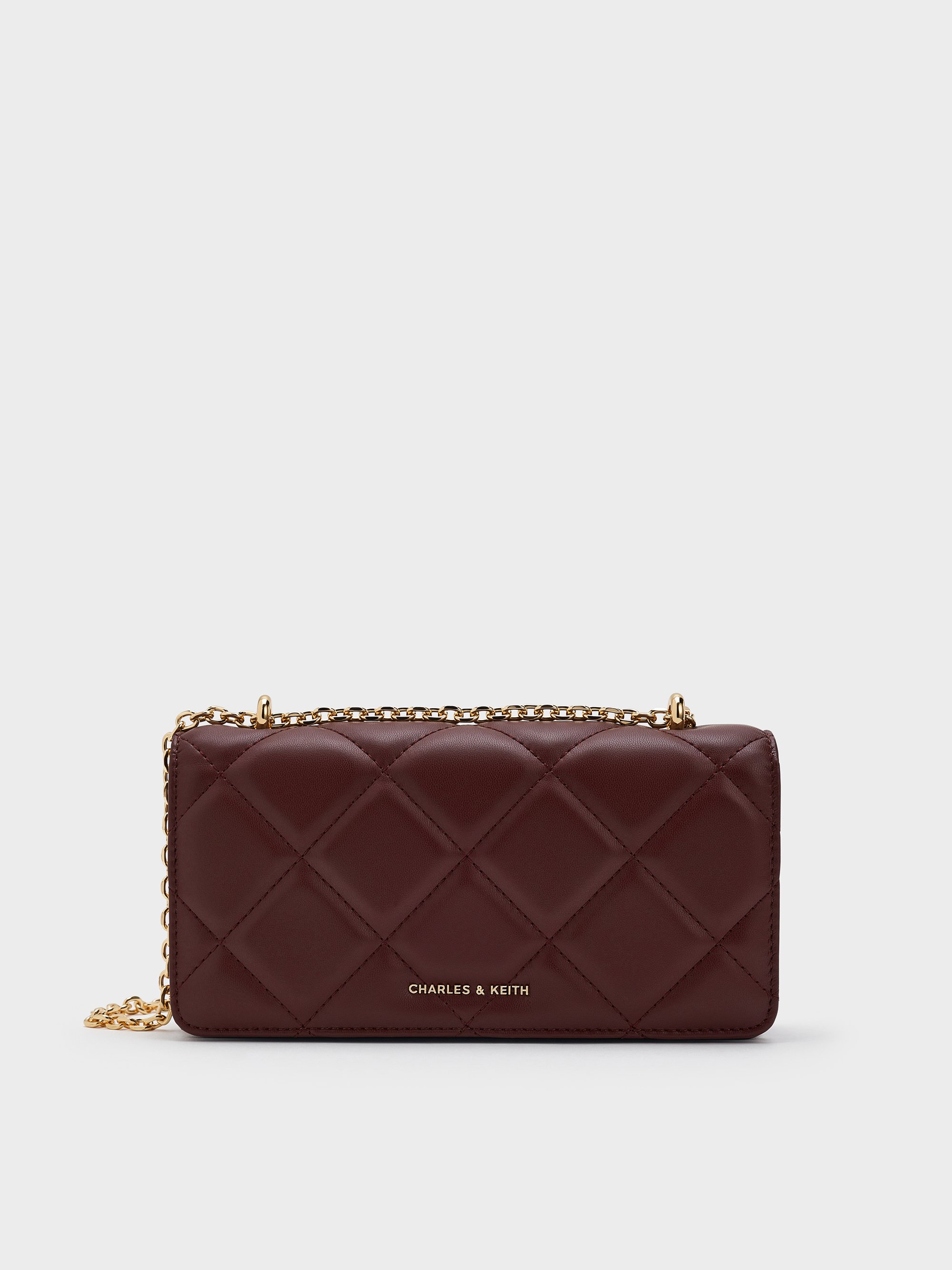 Charles & Keith - Paffuto Quilted Chain-Handle Long Wallet