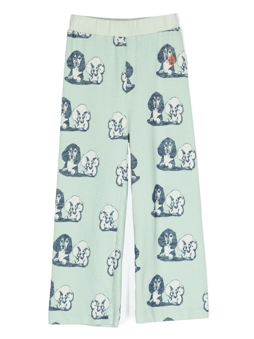 Dogs-print straight trousers - Green