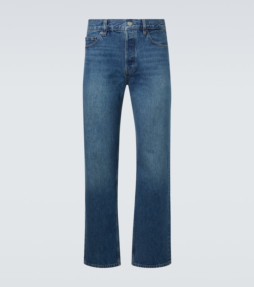 Relaxed distressed straight jeans
