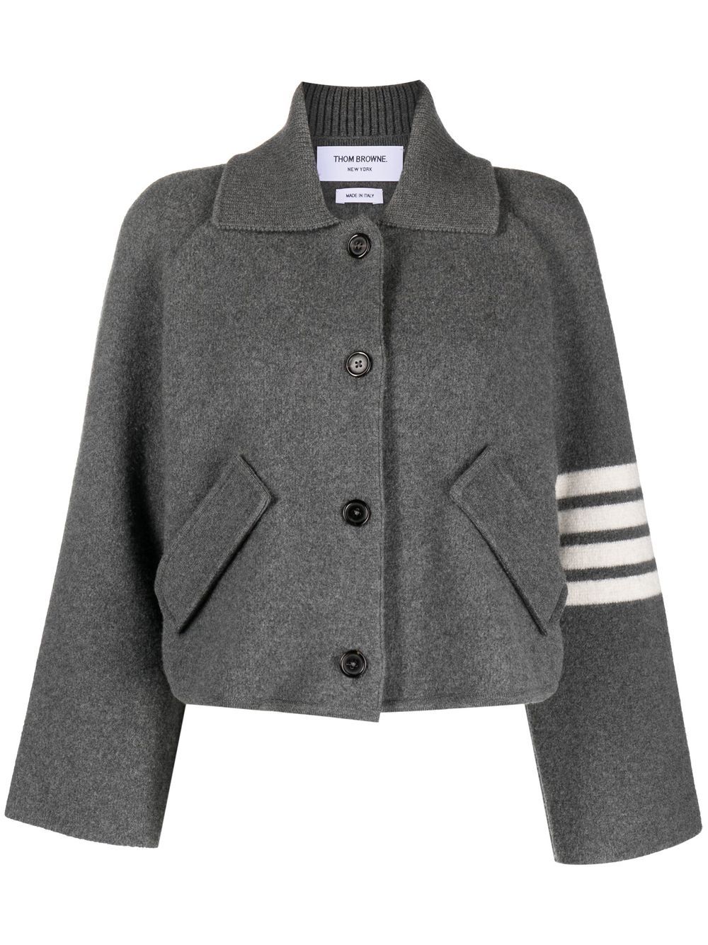 4-Bar Stripe cropped jacket - Blue