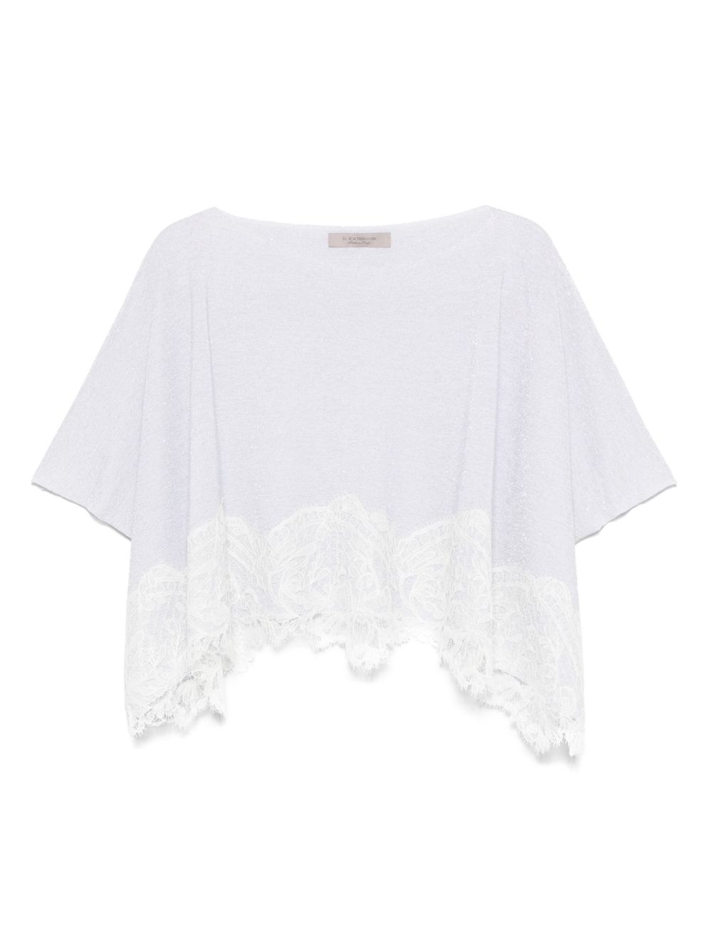 D.Exterior lace-detail top - Silver