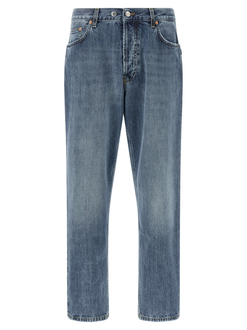 Blue Tapered Mid Rise Jeans