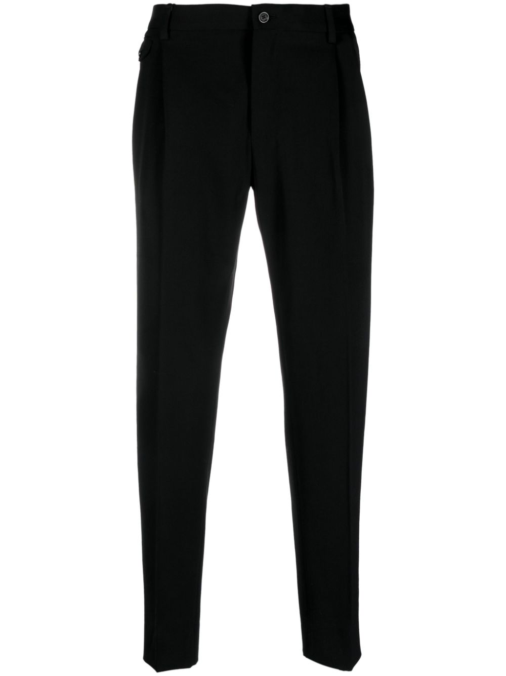 Tailored virgin-wool trousers - Black