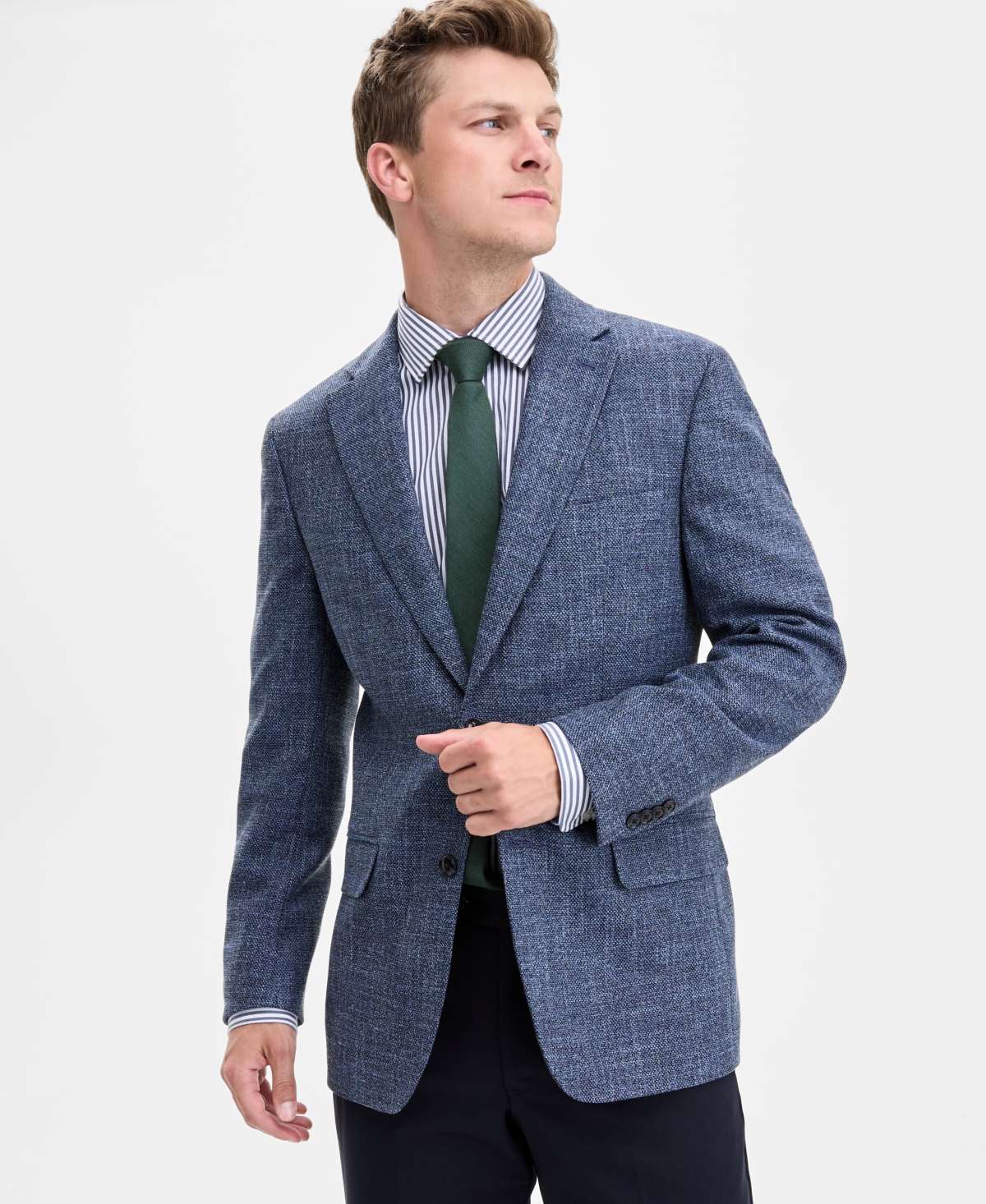 Men's Modern-Fit Check Sport Coat - Blue