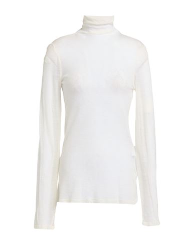 Woman Turtleneck Cream Size M Wool, Polyamide