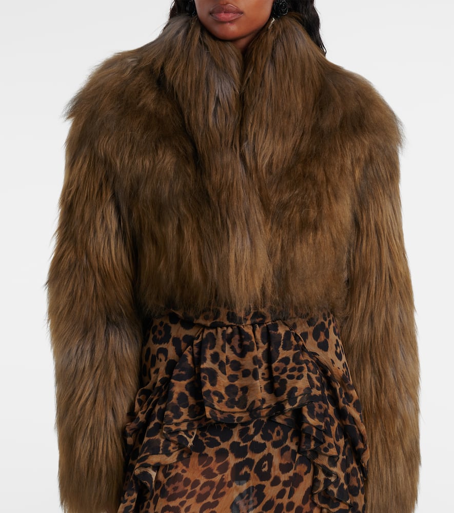 Cropped shearling jacket