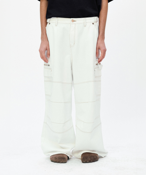 UTILITY DENIM PANTS White