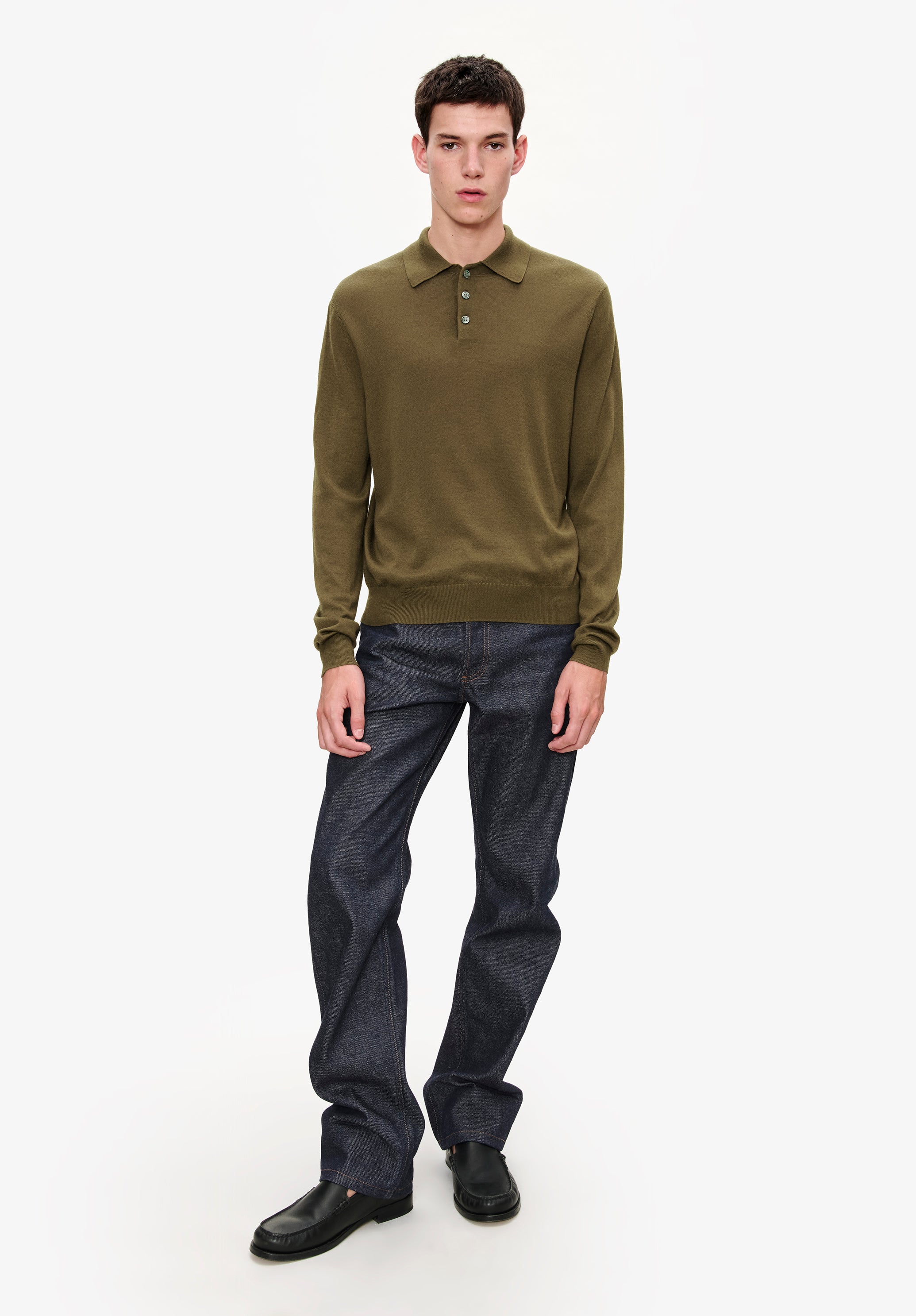 A. P.C. Men's Wool polo shirt JAA - Khaki green