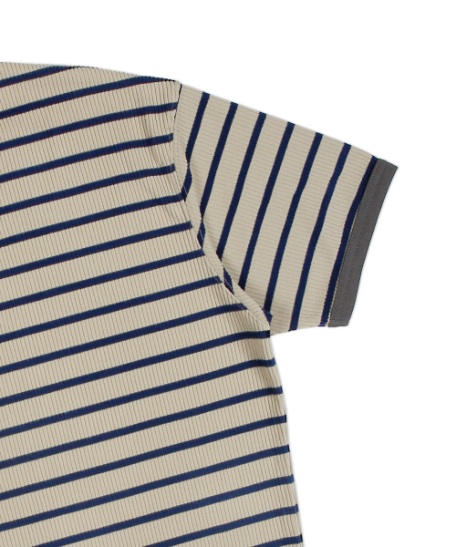 XTT133 Curve Stripe Henley Neck T-Shirt