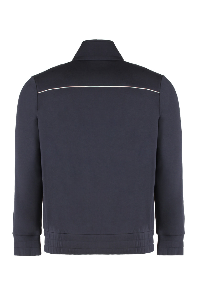 Blue Zip-Up Logo Sweatshirt