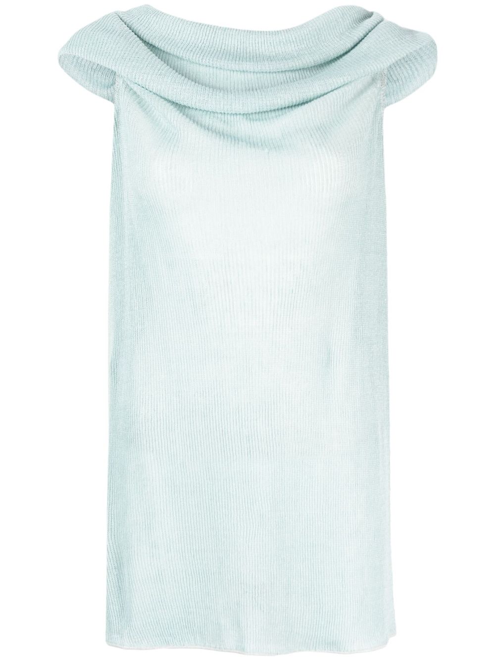 Draped-design sleeveless top - Blue