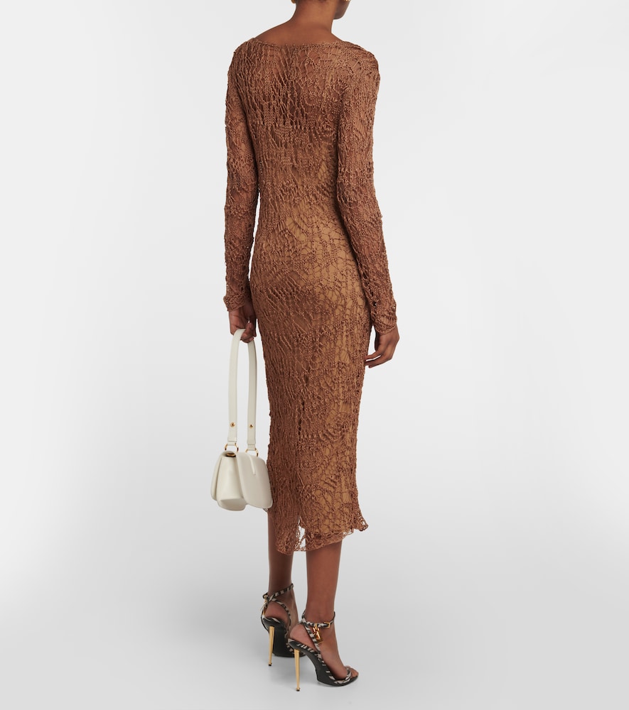 Layered knit midi dress