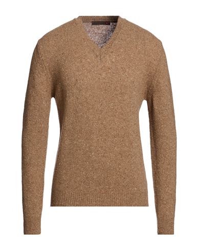Man Sweater Camel Size S Wool, Recycled polyamide, Silk