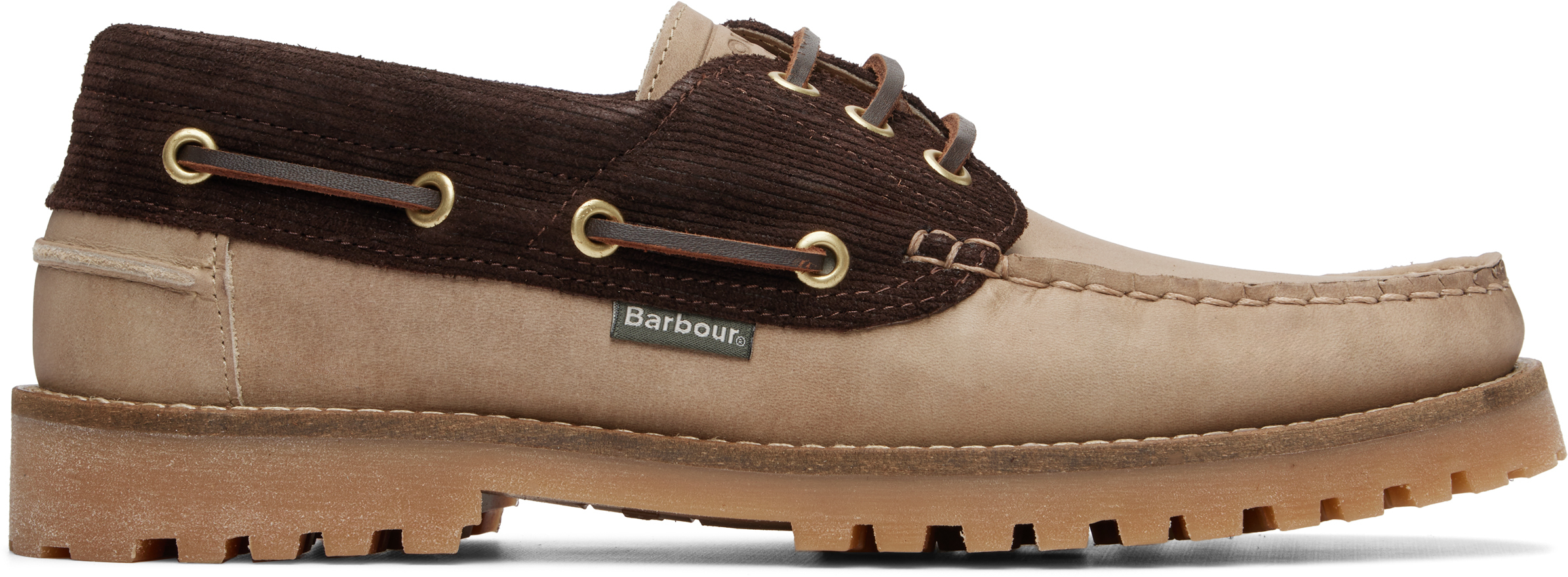 Beige & Brown Re-Engineered Deck Boat Shoes