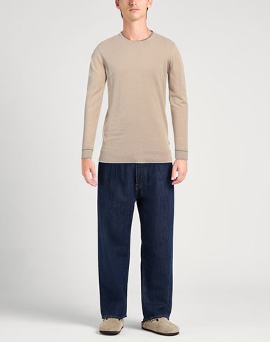Alpha Studio Man Sweater Sand Size 36 Linen, Cotton