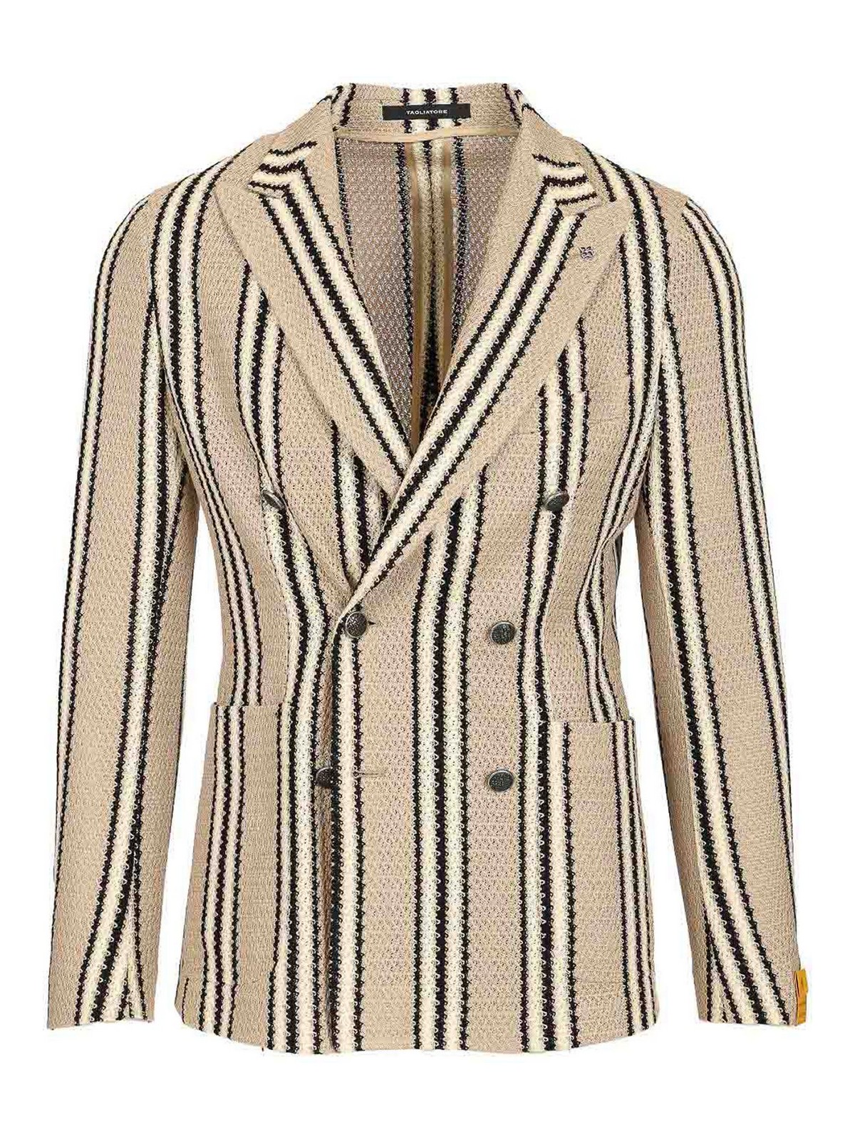 Double-Breasted Jacket In Linen And Cotton