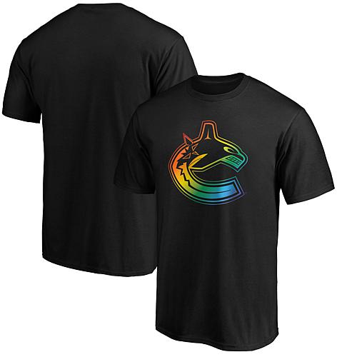 Men's Fanatics Black Vancouver Canucks Team Pride Logo T-Shirt - Size 5XL