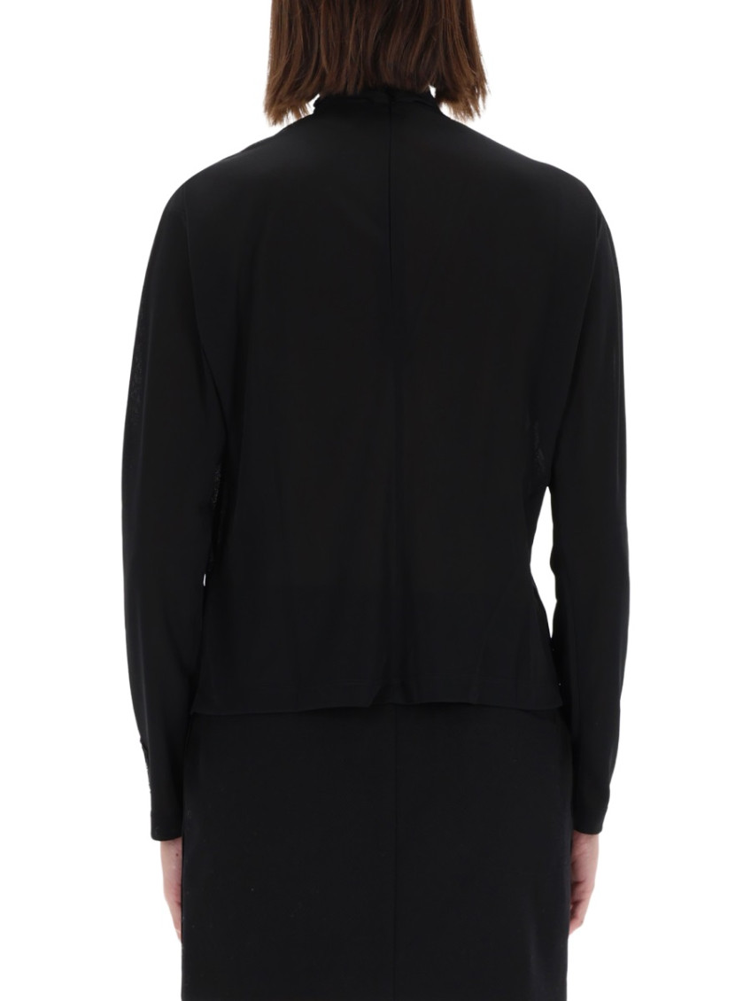 Versace Jeans Couture - draped front mock neck long sleeve top