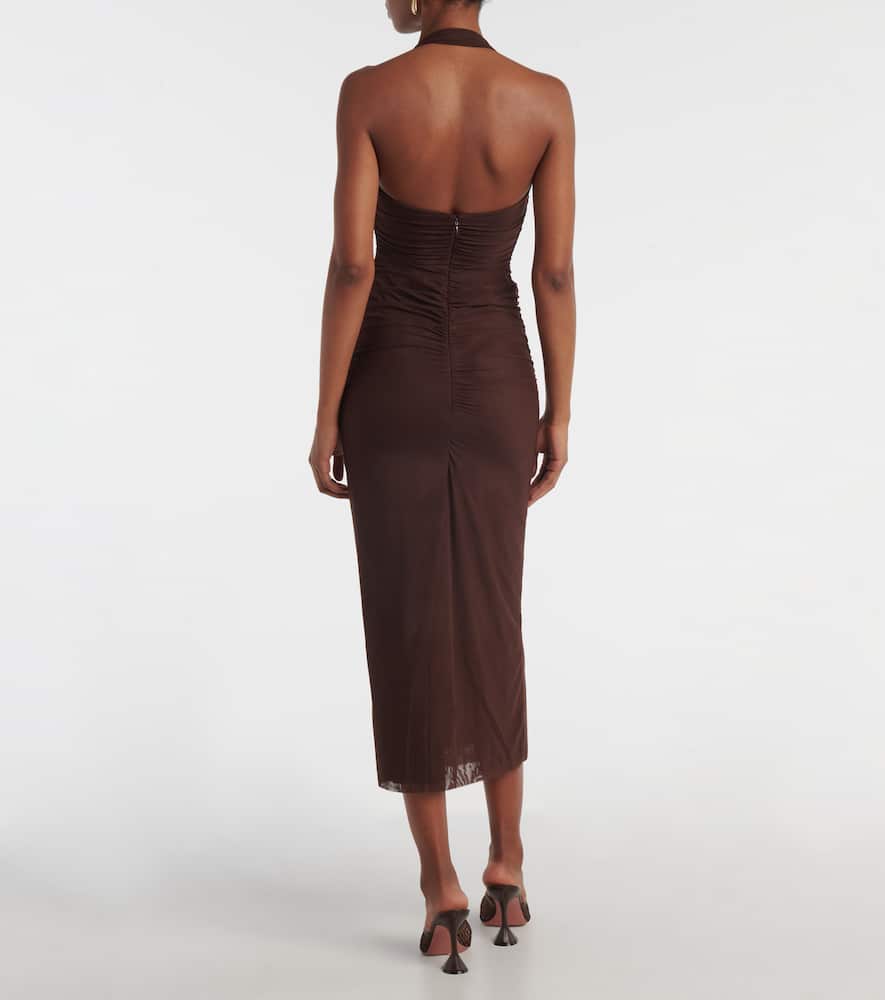 Jacques Knot gathered semi-sheer midi dress
