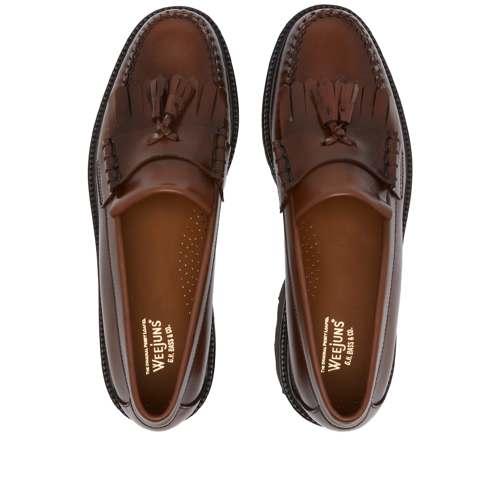 Men's Layton II 90s Kiltie Loafer in Mid Brown Leather, Size UK 7 