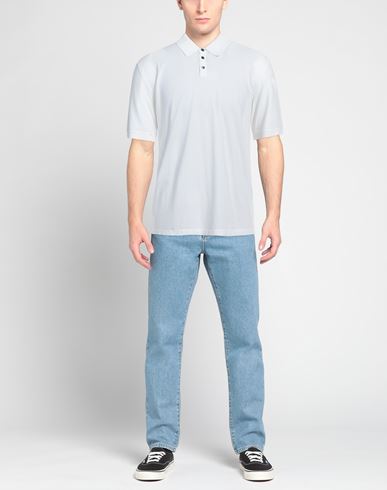 Man Polo shirt White Size 44 Cotton, Elastane