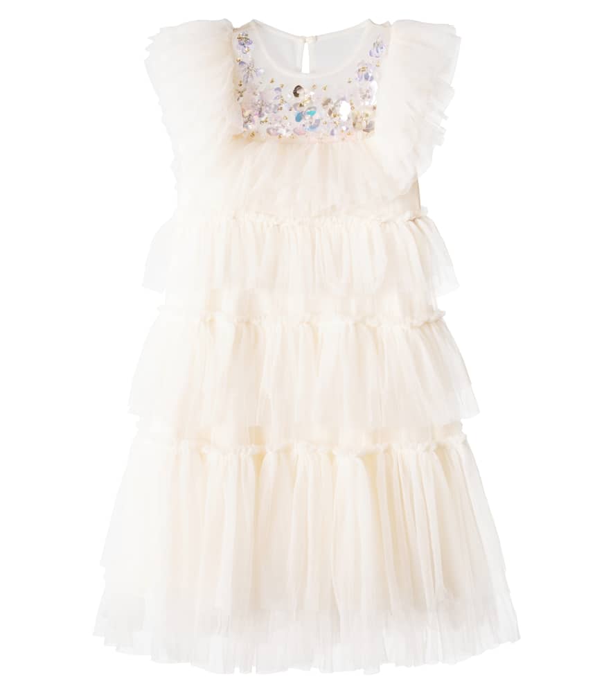 Rana embellished tiered tulle dress