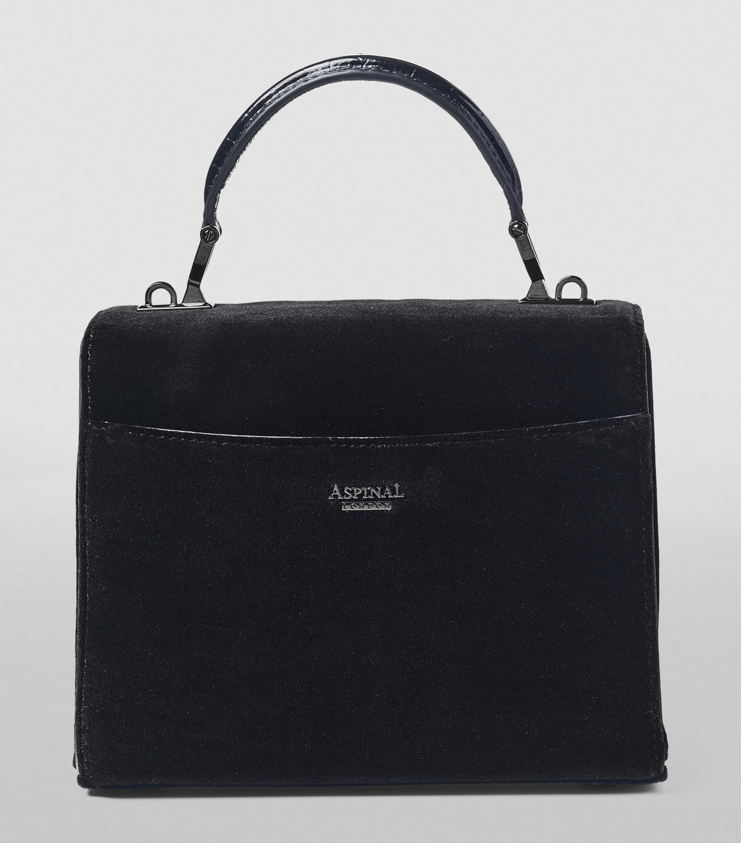 Midi Velvet Embroidered Mayfair Top-Handle Bag