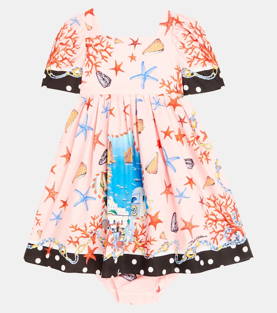Dolce & Gabbana Kids Baby Capri printed cotton dress and bloomers set