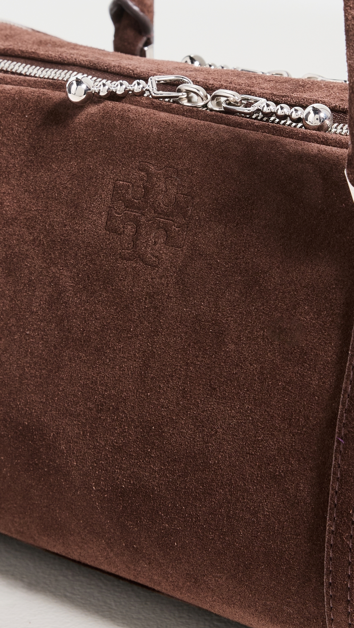 Marshmallow Suede Small Satchel Dark Cocoa One Size