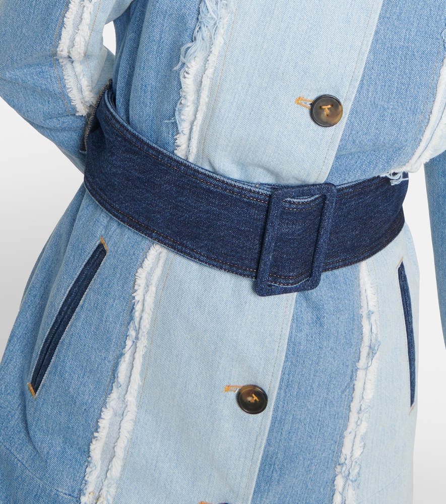 Belted denim coat