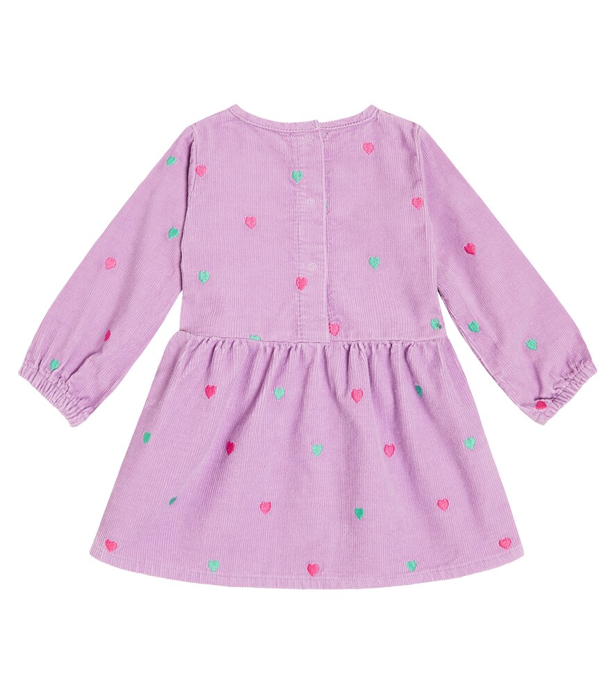 Embroidered cotton corduroy dress
