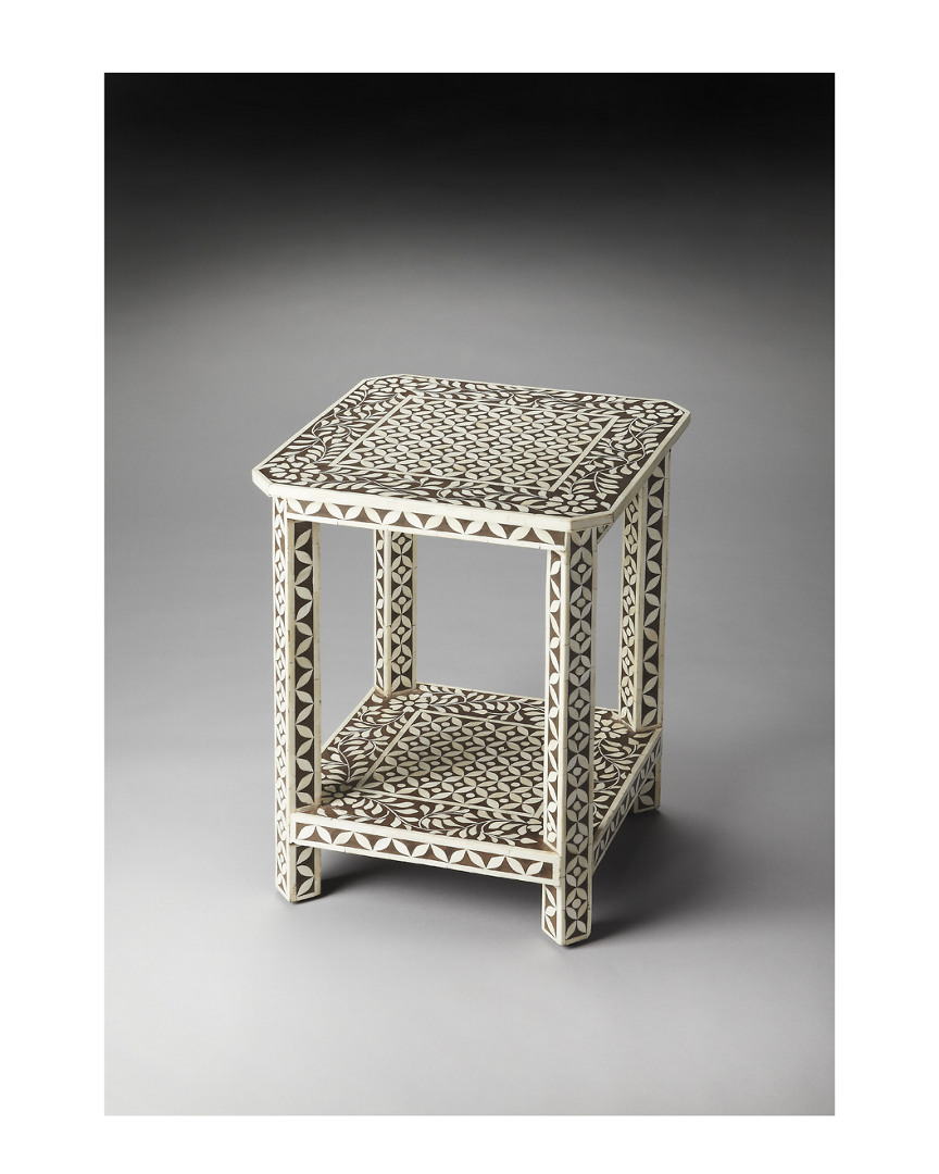 Amelia Brown Bone Inlay Side Table