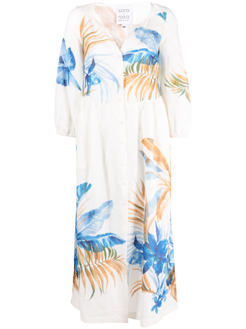 Palm tree-print maxi dress - White