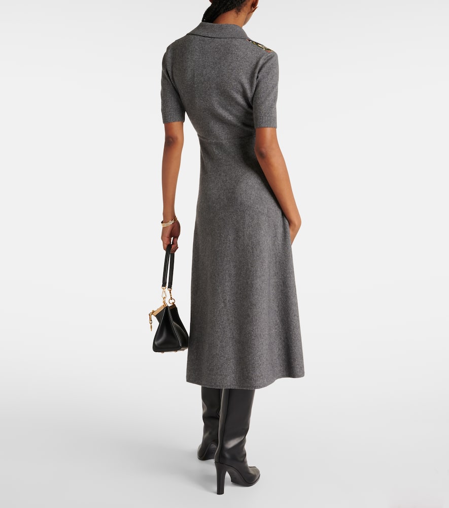 Paisley silk-trimmed polo dress