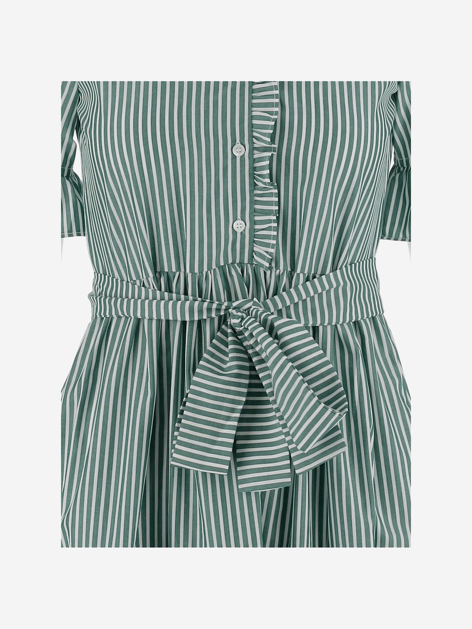 F.It – Gestreiftes Baumwollkleid mit Rüschenkragen