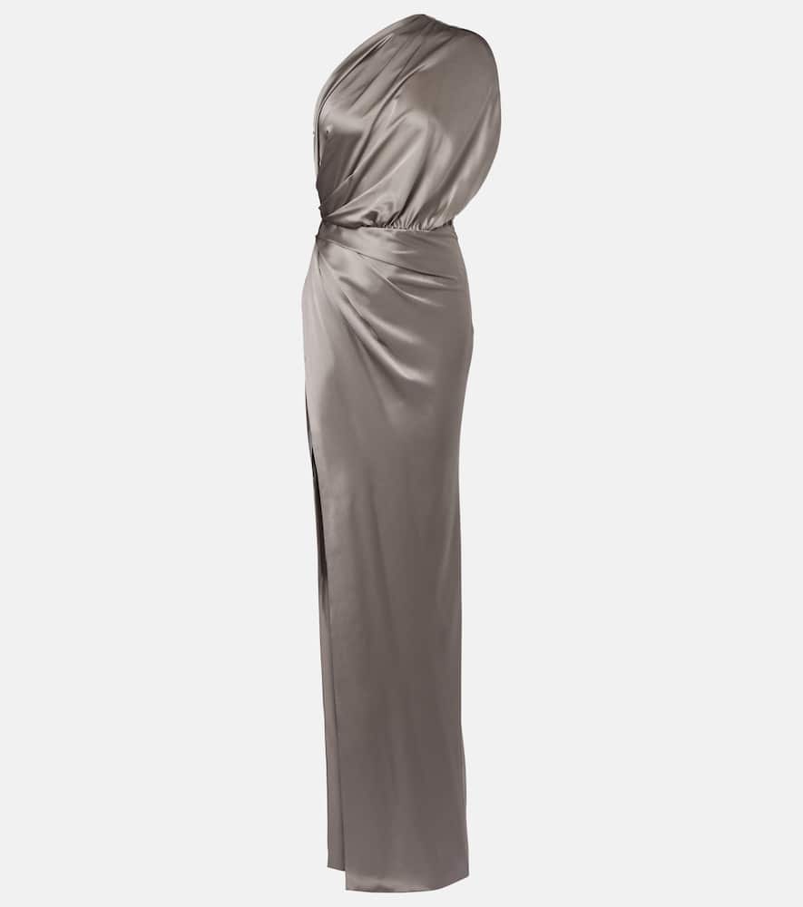 Draped silk satin gown