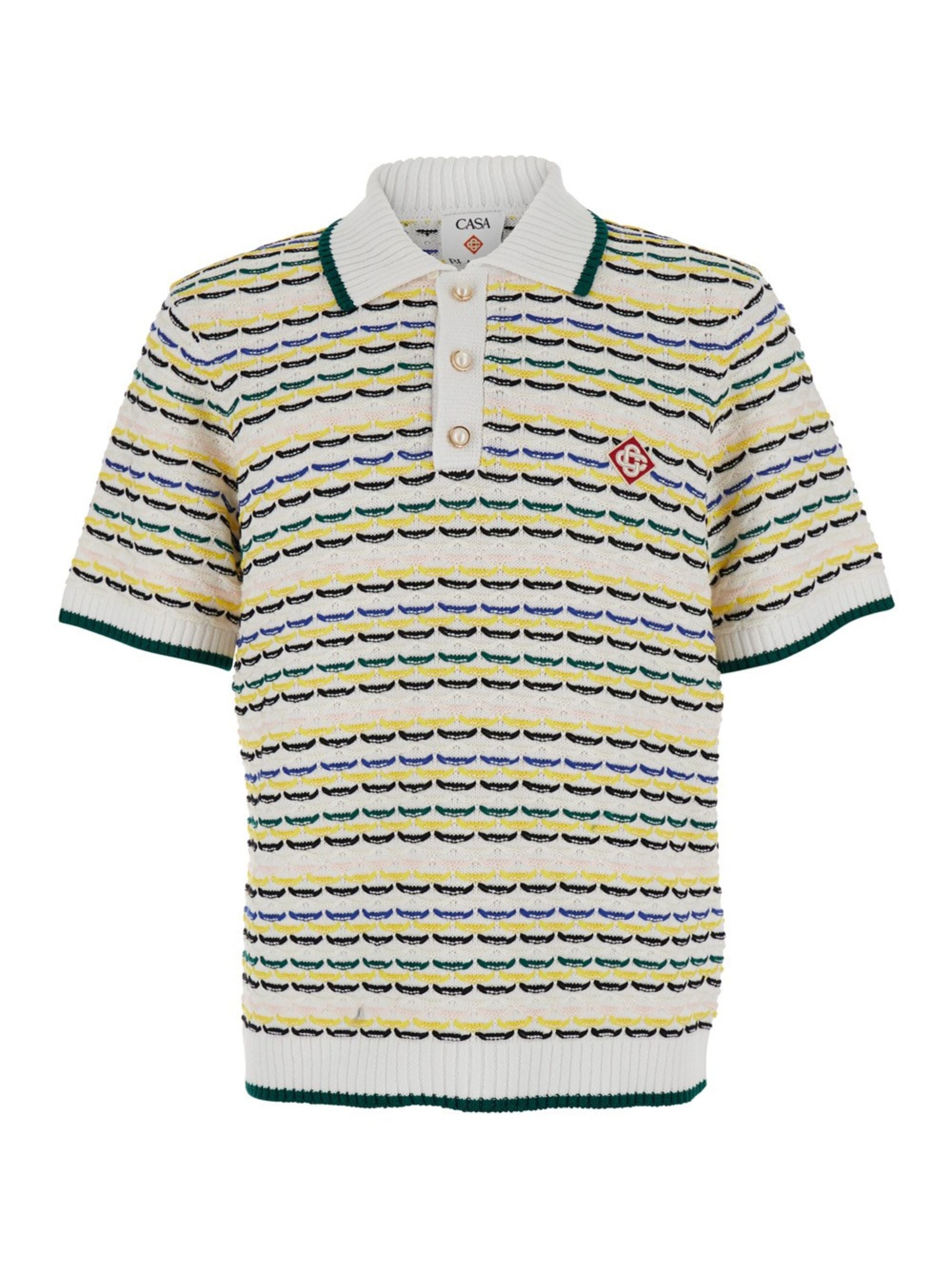 Stripe Short Sleeve Polo Shirt