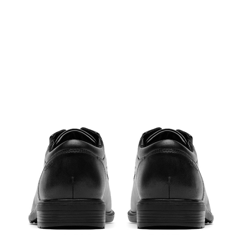 Men's Steadwell Lace Plain Toe Oxford Shoes (Black Leather)