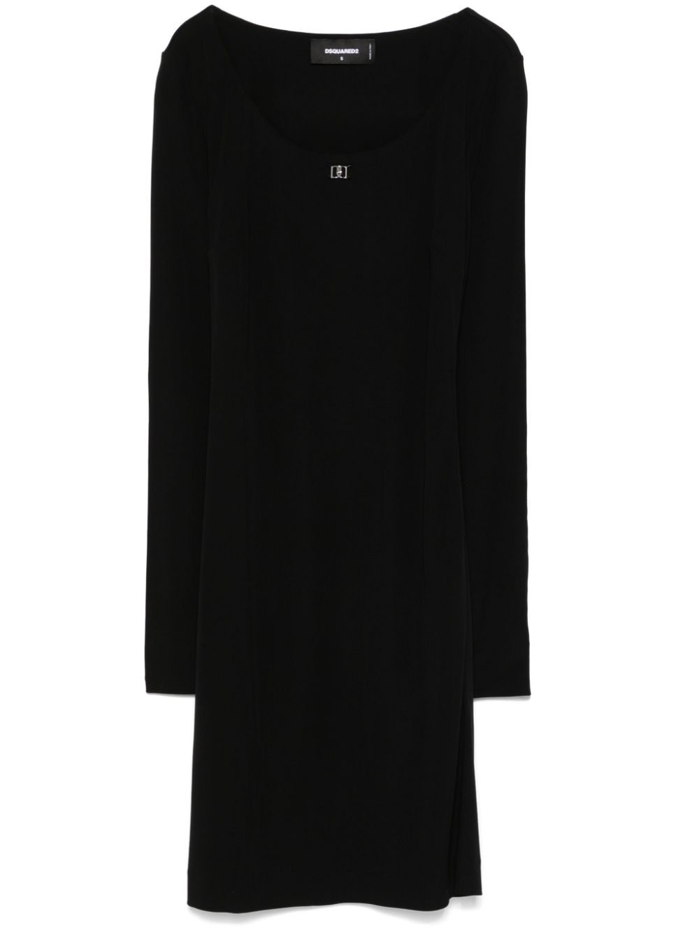 Logo-plaque midi dress - Black