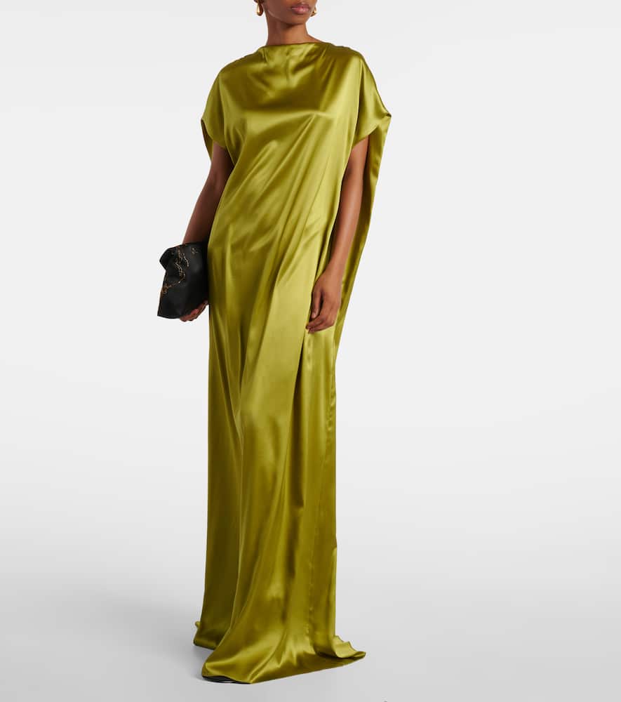 Silk-blend satin gown