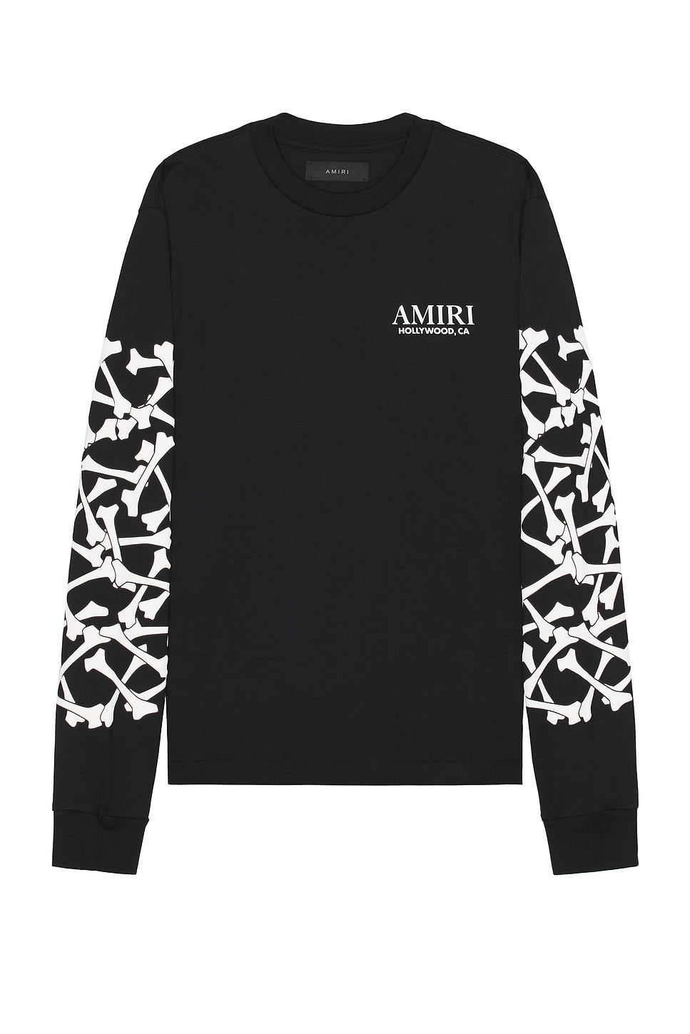 Amiri Bones Stacked Long Sleeve Tee in Black - Grey.  XL/1X also in L