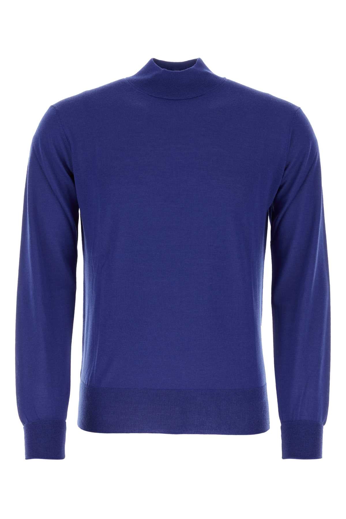 Virgin Wool Sweater — Blue