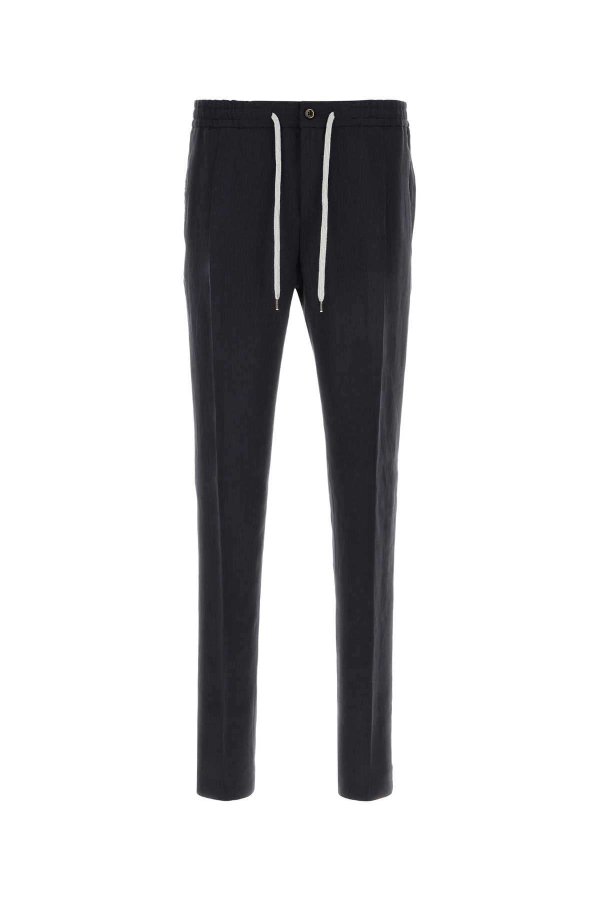 Linen Joggers — Navy