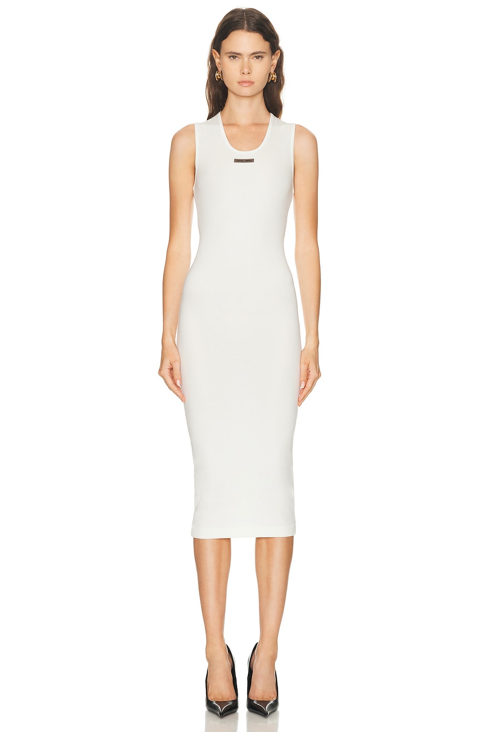 Fear of God ESSENTIALS Rib Tank Dress in White