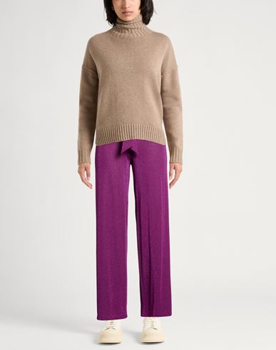 Woman Pants Mauve Size L Viscose, Polyester, Elastane